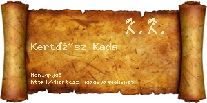 Kertész Kada névjegykártya